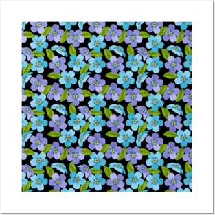 Forget Me Not Floral Pattern Posters and Art